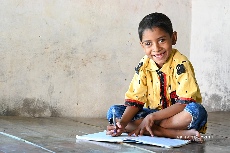 The Day The Grey Disappeared Nikki Kumari happily studying