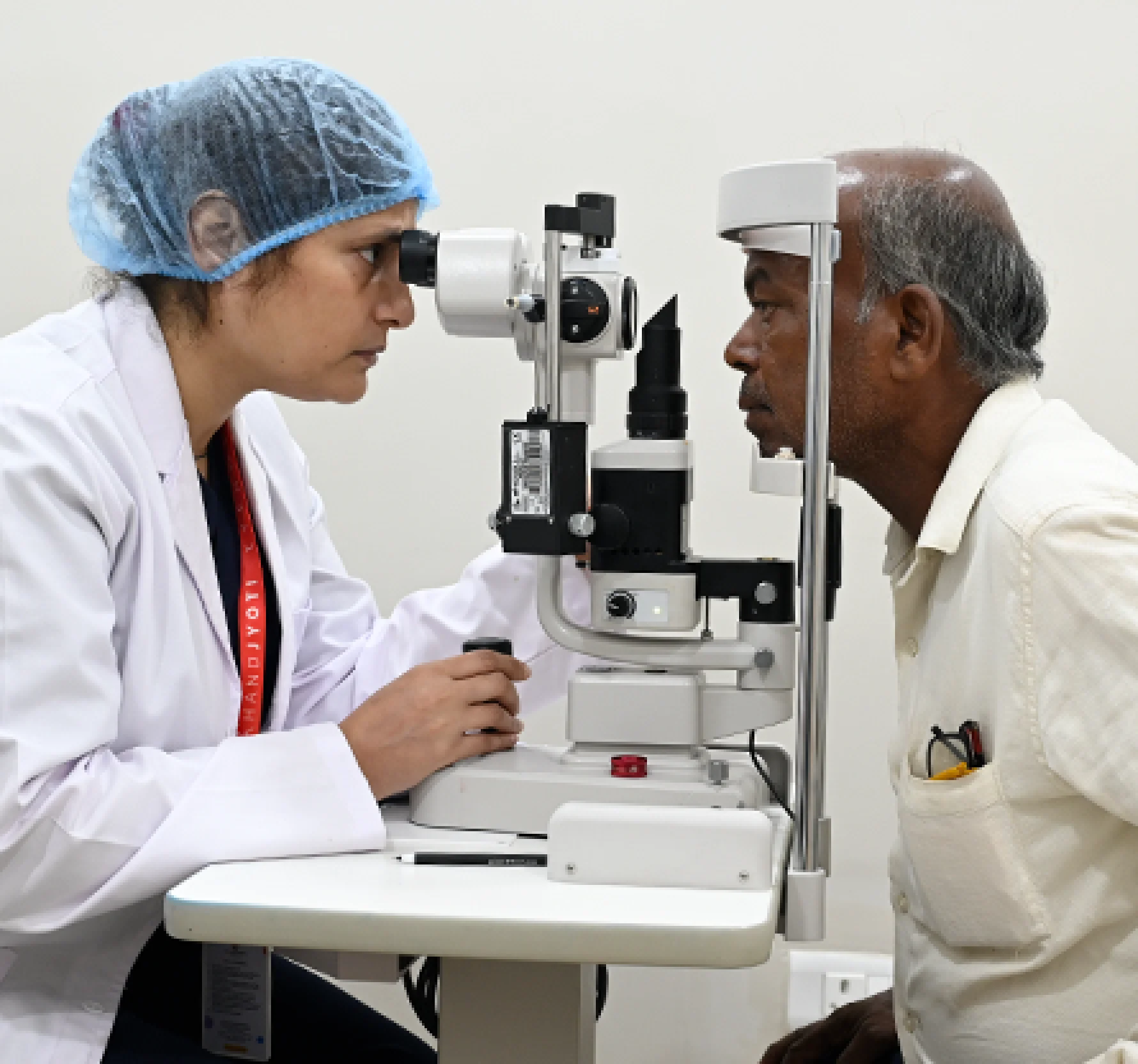 Eye Health - Ophthalmologist examining patient