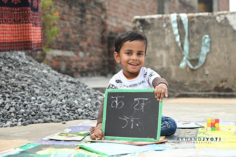 Before School, Before Words, Before It Was Too Late Rishu with slate studying