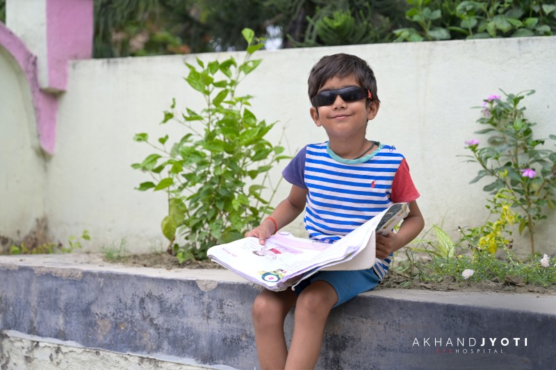 A boy with restored vision